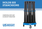 US Weight Rover Cart Kit - Cart and Six Sentry Plau Stanchions - Multiple Options Available