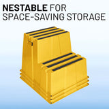 US Weight Yellow Safety Steps – Lightweight & Durable Anti-Slip Step Stools with High Visibility for Home, Office, and Industrial Use