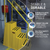 US Weight 4-Step Yellow Rolling Safety Step Stool with Handrails & Wheels (500 lbs. Capacity)