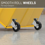 US Weight 4-Step Yellow Rolling Safety Step Stool with Handrails & Wheels (500 lbs. Capacity)