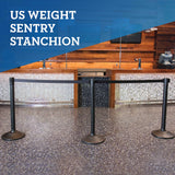 US Weight Sentry Stanchions with 6.5-Foot Retractable Belt - Quick, No-Tool Setup Crowd Control System - Multiple Options