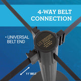 US Weight Sentry Stanchion - Black Stanchion - Extended 11' Black Nylon Retractable Belt for Crowd Control Barriers - Multiple Options