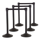 US Weight Sentry Stanchion - Black Stanchion - Extended 11' Black Nylon Retractable Belt for Crowd Control Barriers - Multiple Options
