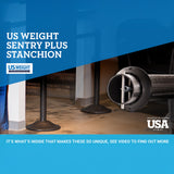 US Weight Sentry QuikSecure Stanchions with Extended 11' Black Belt