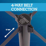 US Weight Sentry QuikSecure Stanchion with Extended 11-Foot Black Retractable Belt Queue Line Barrier