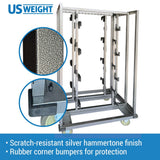 US Weight Heavy Duty Stanchion Storage Transport Cart Holds 16 Posts for Crowd Control Barriers