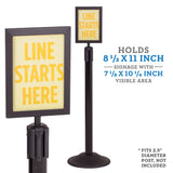 US Weight Steel Stanchion Steel Frame Sign Holder with Plexiglass Covers Compatible with ONLY Steel Stanchions