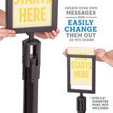 US Weight Steel Stanchion Steel Frame Sign Holder with Plexiglass Covers Compatible with ONLY Steel Stanchions
