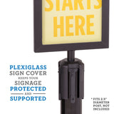 US Weight Steel Stanchion Steel Frame Sign Holder with Plexiglass Covers Compatible with ONLY Steel Stanchions