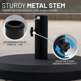 US Weight 22 lbs. Prefilled Heavy Duty Black Patio Umbrella Base