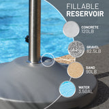 US Weight 120-Pound Heavy Duty Fillable Freestanding Weighted Umbrella Base Stand