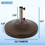 US Weight 80-Pound Heavy Duty Fillable Freestanding Weighted Umbrella Base Stand