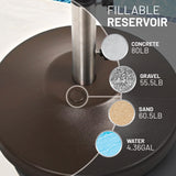 US Weight 80-Pound Heavy Duty Fillable Freestanding Weighted Umbrella Base Stand