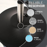 US Weight 80-Pound Heavy Duty Fillable Freestanding Weighted Umbrella Base Stand