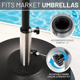 US Weight 80-Pound Heavy Duty Fillable Freestanding Weighted Umbrella Base Stand