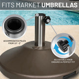 US Weight 50-Pound Durable Concrete Pre-filled Patio Table Weighted Umbrella Base Stand