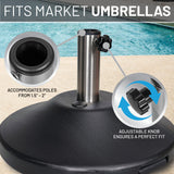 US Weight 50-Pound Durable Concrete Pre-filled Patio Table Weighted Umbrella Base Stand