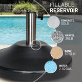 US Weight 50-Pound Premium Fillable Patio Table Weighted Umbrella Base Stand