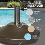 US Weight 50-Pound Premium Fillable Patio Table Weighted Umbrella Base Stand