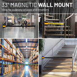 US Weight Magnetic Wall Mount Retractable Yellow and Black Do Not Enter Belt Barrier, 33 Foot Safe Crowd Control System with Strong Magnets, Portable Black and Yellow Case for Indoor or Outdoor Use