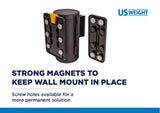 Magnetic Wall Mount with 7.5’ Black Retractable Belt with Safety Braking System