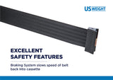 Magnetic Wall Mount with 7.5’ Black Retractable Belt with Safety Braking System