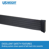 Crowd Control Magnetic Wall Mount - Black 7.5' Retractable Belt