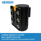 Crowd Control Magnetic Wall Mount - Black 7.5' Retractable Belt