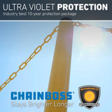 US Weight Made in USA 1.5" x 50' Plastic Safety Chain With SunShield UV Resistant Technology