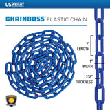 US Weight Sun Shield Blue Plastic 2" Chain - 10 ft photo 2