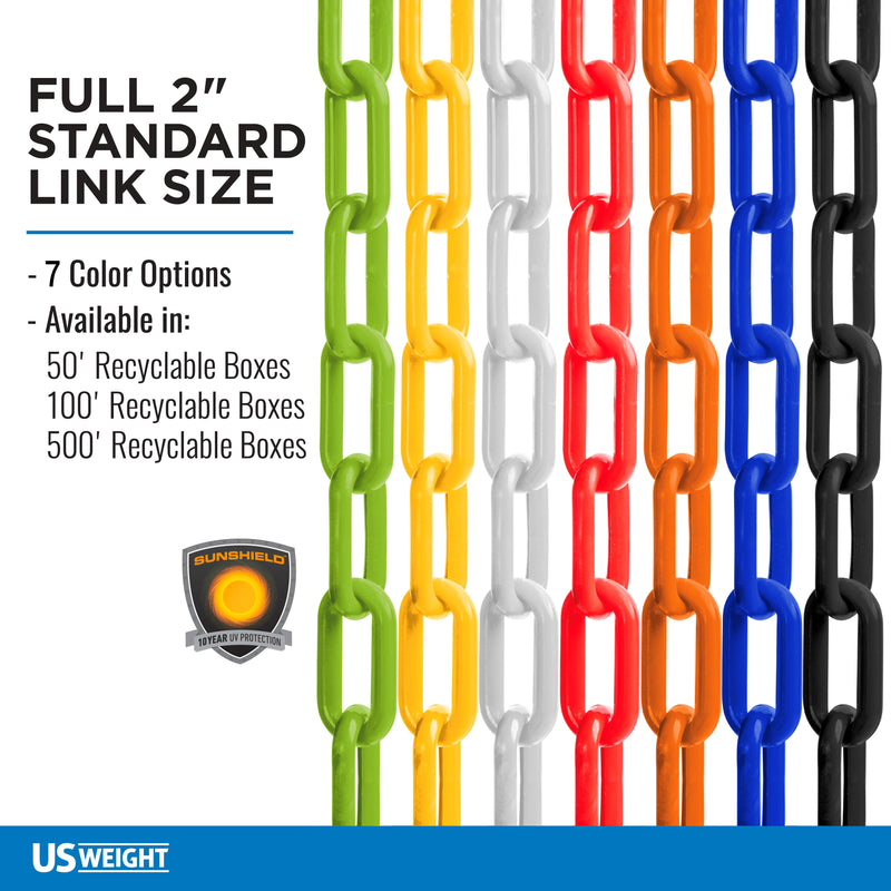 US Weight Sun Shield Blue Plastic 2" Chain - 100 ft photo 7