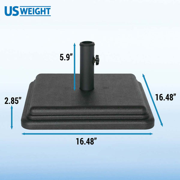 US Weight 40 Pound Umbrella Base With Stem, Black photo 2