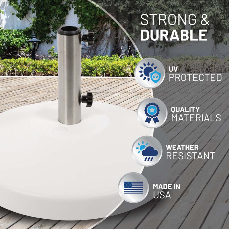 US Weight 80 LB Free Standing Umbrella Base - White photo 4