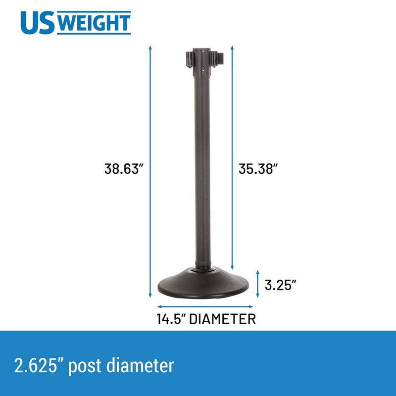 US Weight Sentry QuikSecure Stanchions with Extended 11' Black Belt