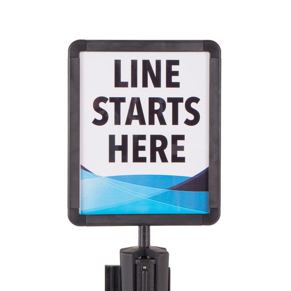 Us Weight Plastic Stanchion Sign Holder with Plexiglass Covers for USW ChainBoss, Sentry & Sentry PLUS Stanchions