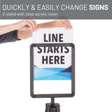 Us Weight Plastic Stanchion Sign Holder with Plexiglass Covers for USW ChainBoss, Sentry & Sentry PLUS Stanchions