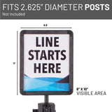 Us Weight Plastic Stanchion Sign Holder with Plexiglass Covers for USW ChainBoss, Sentry & Sentry PLUS Stanchions