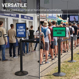 Plastic Stanchion Horizontal/Vertical Sign Holder with Plexiglass Covers for USW ChainBoss, Sentry & Sentry PLUS Stanchions