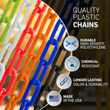 US Weight Made in USA 1.5" x 25' Plastic Safety Chain With SunShield UV Resistant Technology