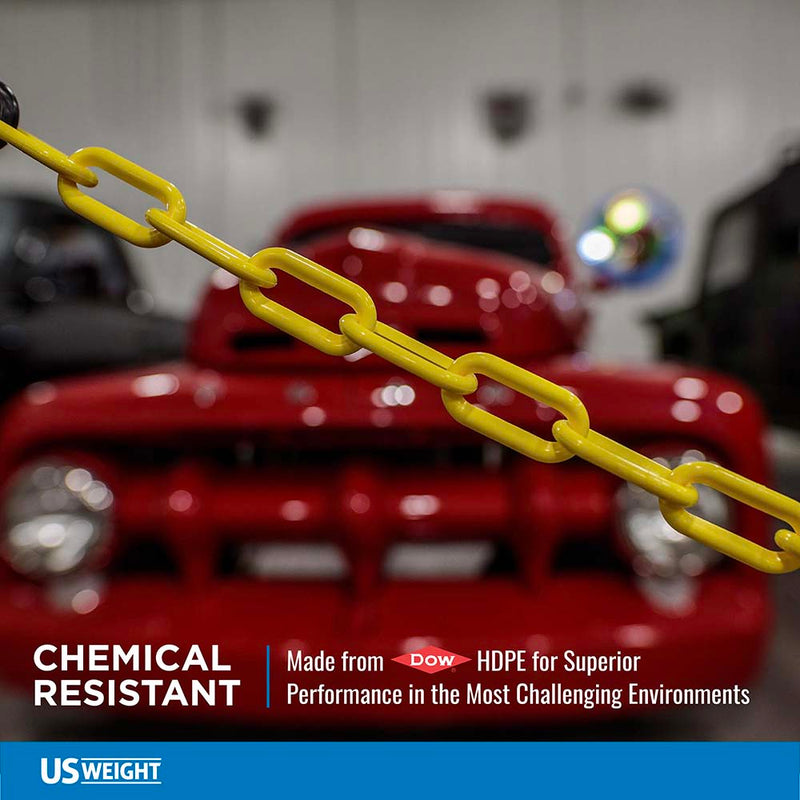US Weight 25 FT, 2-Inch Plastic Chain - Includes two S-Hooks