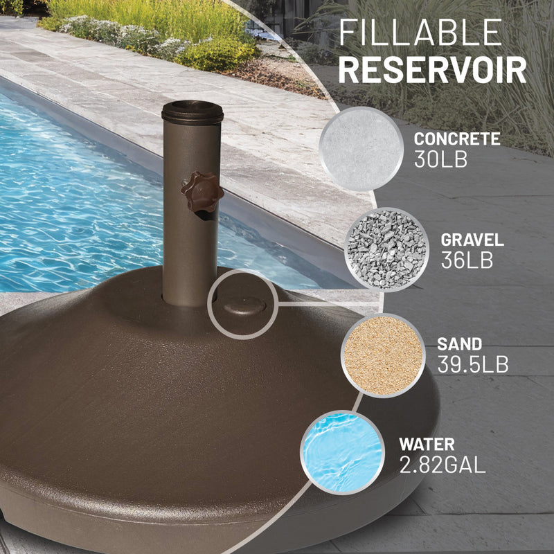 US Weight 30 lb. Fillable Umbrella Base for Patio Table Bronze