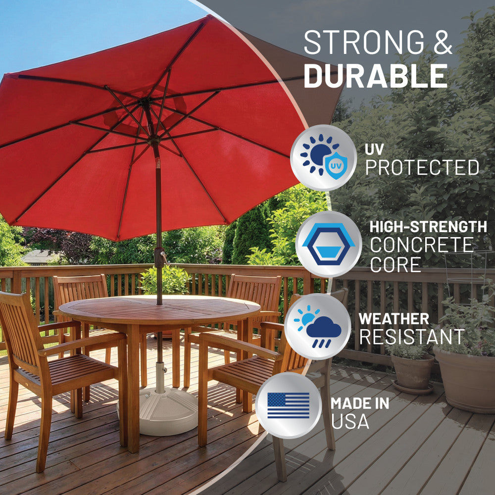 heavy base for large patio umbrella US Weight Durable 50LB Prefilled Concrete Umbrella Base for Patio Tabl