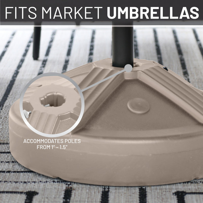 best weight for patio umbrella base US Weight Durable 50LB Prefilled Concrete Umbrella Base for Patio Tabl