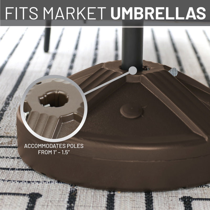US Weight Durable 50LB Prefilled Concrete Umbrella Base for Patio Table Beige