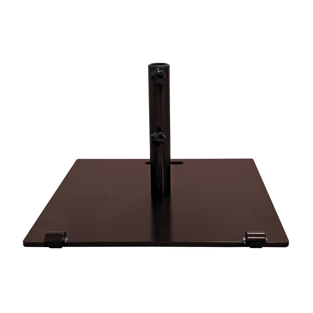 US Weight 75 lb Flat Brown Steel Stand-Alone Patio Umbrella Base, FUB75BRZ