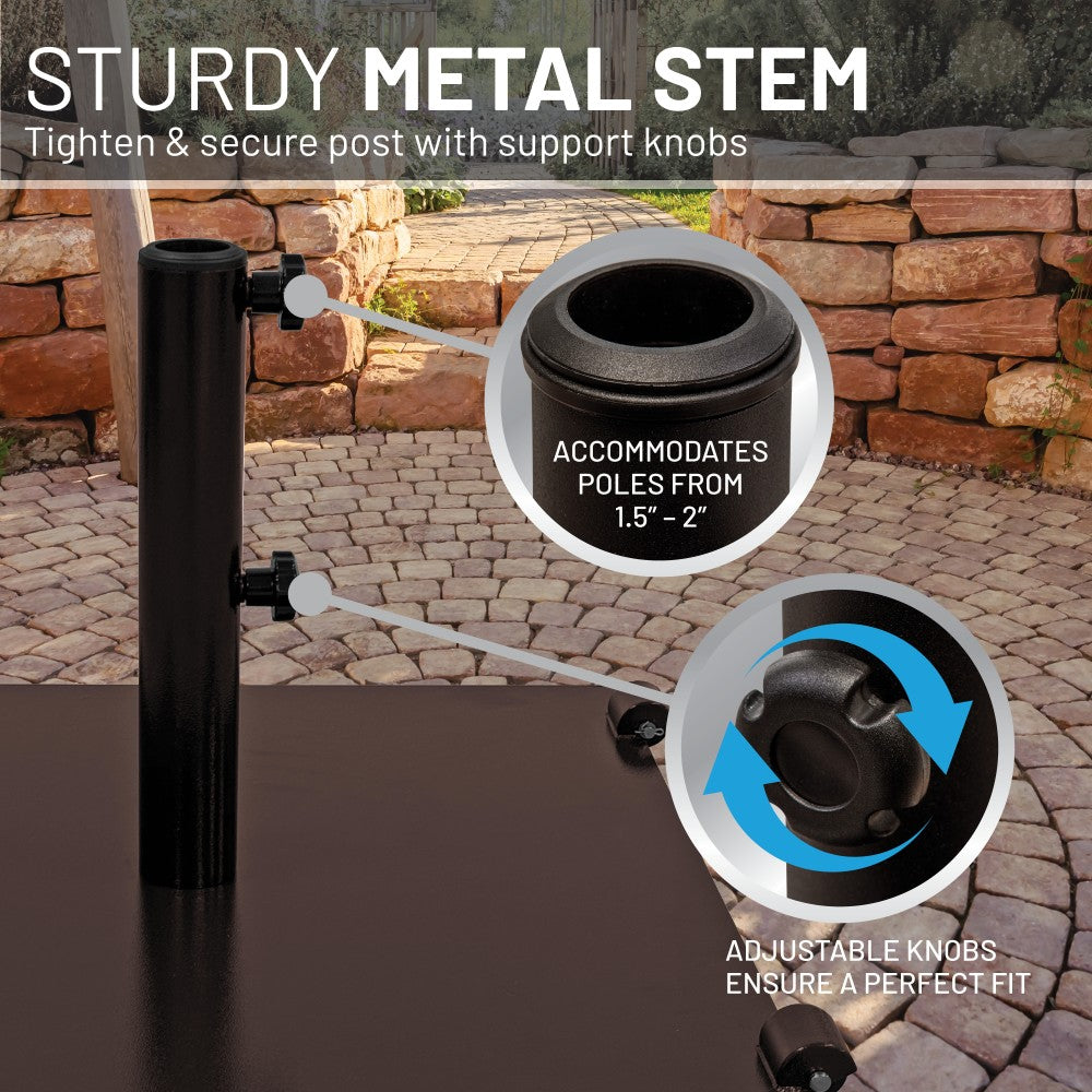 US Weight 75 lb Flat Brown Steel Stand-Alone Patio Umbrella Base, FUB75BRZ US Weight 75 lb Flat Brown Steel Stand-Alone Patio Umbrella Base, FUB75BRZ