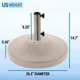 US Weight 80-Pound Heavy Duty Pre-filled Freestanding Patio Table Weighted Umbrella Base Stand
