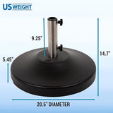US Weight 80-Pound Heavy Duty Pre-filled Freestanding Patio Table Weighted Umbrella Base Stand