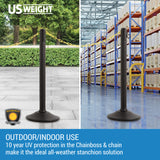 US Weight ChainBoss Stanchion - Black Stanchion - Fillable Base