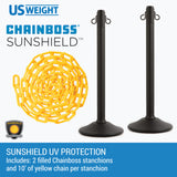 US Weight ChainBoss Stanchion - Black Stanchion - Prefilled Base